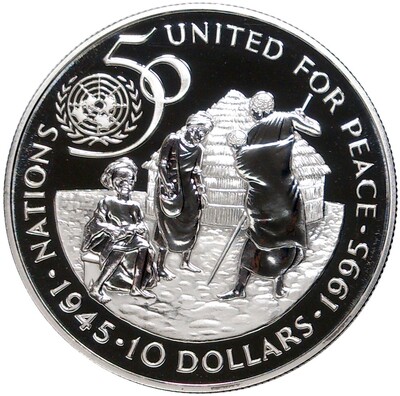 10 долларов 1995 года Намибия «50 лет ООН»