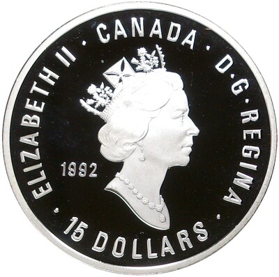 15 долларов 1992 года Канада «100 лет Олимпийским играм — Бег»