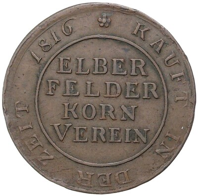Хлебная марка 1817 года Германия — город Эльберфельд
