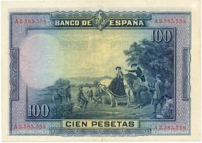 100 песет 1928 года Испания