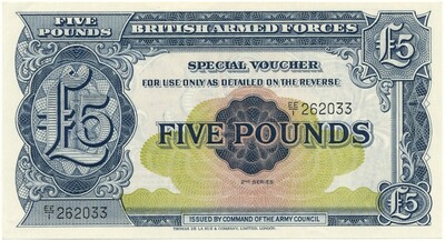 5 фунтов 1950 года Ваучер Британских вооруженных сил (2-я серия)