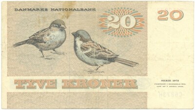 20 крон 1972 года Дания