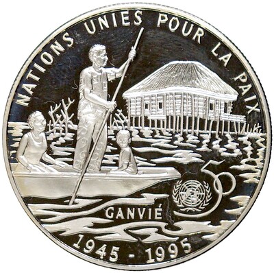 6000 франков 1995 года Бенин «50 лет ООН»