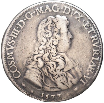 1 пиастр 1677 года Тоскана — Козимо III