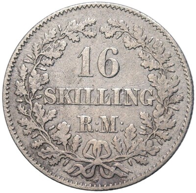 16 скиллингов 1857 года Дания