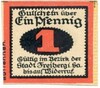 1 пфенниг 1921 года Германия — город Фрайберг (Нотгельд)