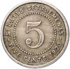 5 центов 1920 года Стрейтс Сетлментс
