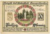 50 пфеннигов 1921 года Германия — город Зангерхаузен (Нотгельд)