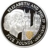 5 фунтов 1997 года Гернси «50 лет свадьбе Королевы Елизаветы II и Принца Филиппа»
