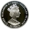 50 пенсов 2002 года Фолклендские острова «50 лет правлению Королевы Елизаветы II — Держава и скипетр»