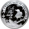 2 доллара 2009 года Ниуэ «Двенадцать дней Рождества — День 4 (Черный дрозд)»