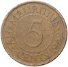 5 центов 1942 года Британский Маврикий