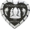 1000 шиллингов 2014 года Танзания «Любовь бесценна — Павлины»