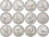 Набор из 12 монет 1 куруш 2020 года Турция «Птицы Анатолии»