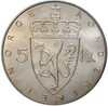 5 крон 1975 года Норвегия «100 лет кроне»