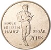 20 крон 2021 года Норвегия «250 лет со дня рождения Ханса Нильсена Хауге»
