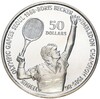 50 долларов 1987 года Ниуэ «XXIV летние Олимпийские Игры 1988 в Сеуле — Теннис (Борис Беккер)»