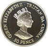 50 пенсов 1999 года Тристан-да-Кунья «125 лет со дня рождения Уинстона Черчиля»