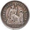1 динеро 1866 года Перу