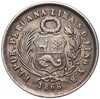 1 динеро 1866 года Перу