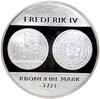 Монетовидный жетон Норвегия «История монет Норвегии — Крона Фредерика IV 1723 года»