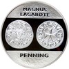 Монетовидный жетон Норвегия «История монет Норвегии — Пфенниг Магнуса VI Лагабете»