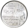 500 лир 1980 года Сан-Марино «XXII летние Олимпийские Игры 1980 в Москве»