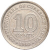10 центов 1943 года Малайя