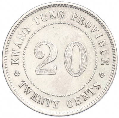 20 центов 1920 года Китай — провинция Квантунг